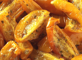 Oven Roasted (Semi Dried) IQF Frozen Marinated Yellow Tomatoes